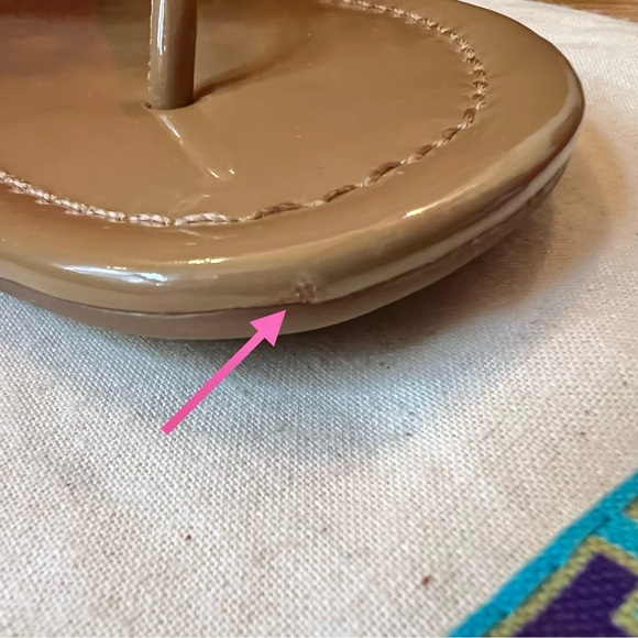 Tory Burch Tan Patent Leather Miller Sandals - Picture 6 of 13